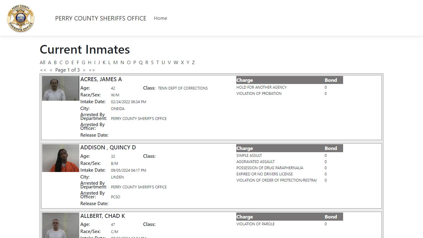 Inmates - ISOMS Portal - Perry County Sheriff