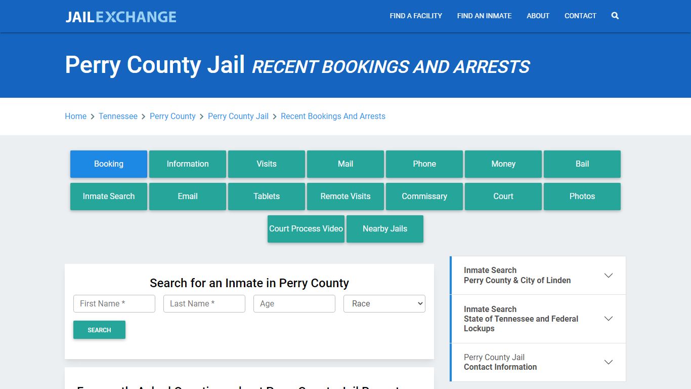 Perry County Jail TN Recent Arrests and Bookings - Jail Exchange